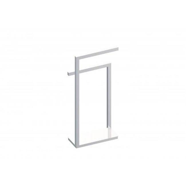 Kartners Free Standing - Square Double Towel Rail (Opposing Sides)-Unlacquered Brass