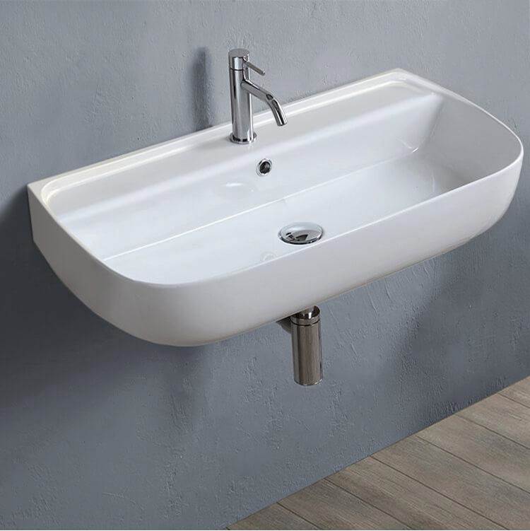 Nameeks Wall Mount Bathroom Sinks item CeraStyle 078700-U-One Hole