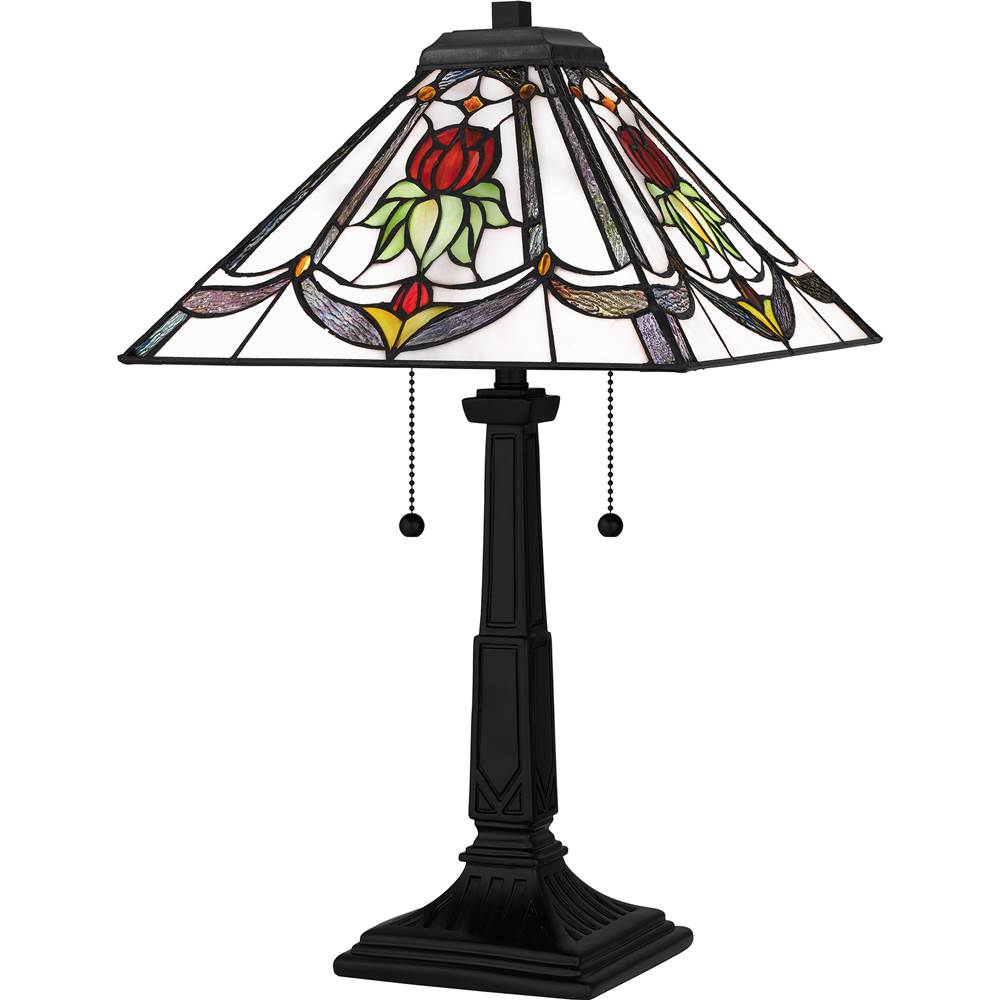 Quoizel Table lamp tiffany 2 lights matte black